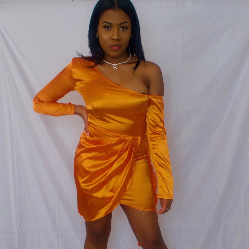 Orange Mini Bodycon Dress